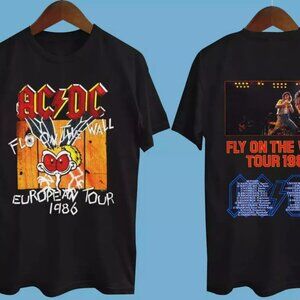 ACDC 1986 European tour Fly On The Wall Unisex Shirt